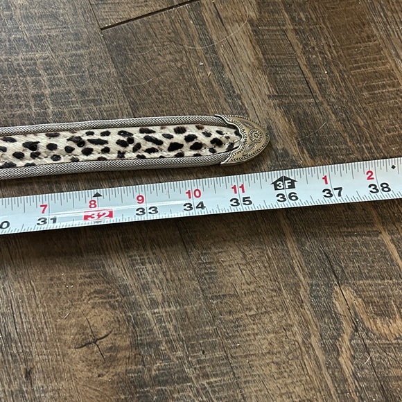 Leopard Print Women's Belt with Silver Buckle - Picture 5 of 8